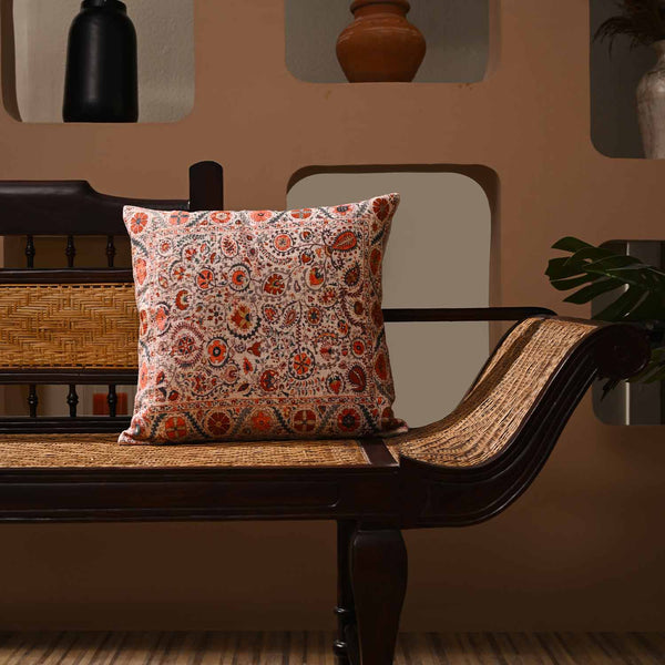 Ancestral digital printed cotton cushion cover by Obeetee - full view