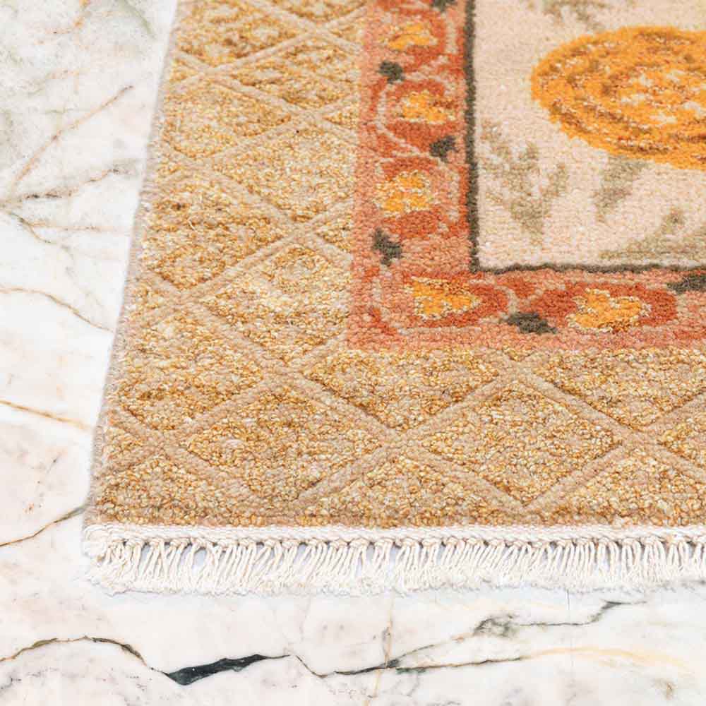 Meera Hand Knotted Woollen and Viscose Rug