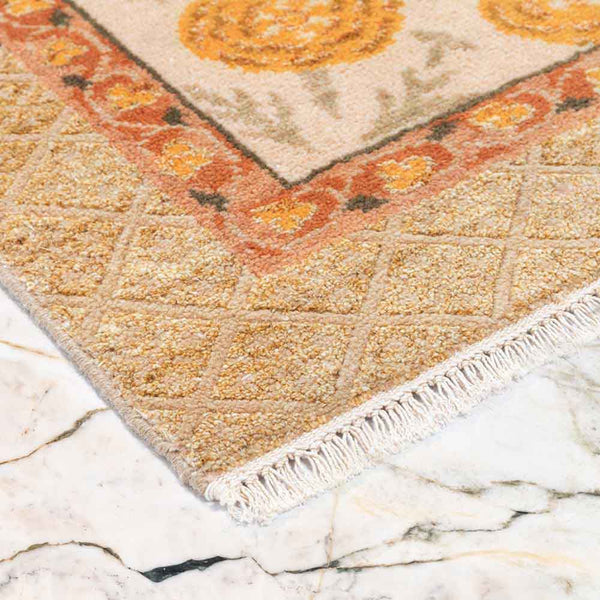Meera Hand Knotted Woollen and Viscose Rug