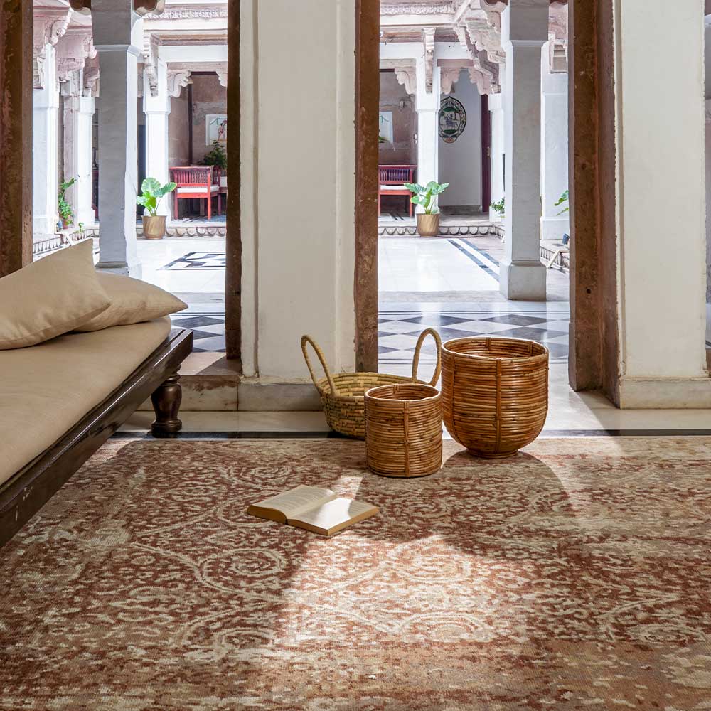 Meraki Hand Knotted Woollen And Viscose Rug