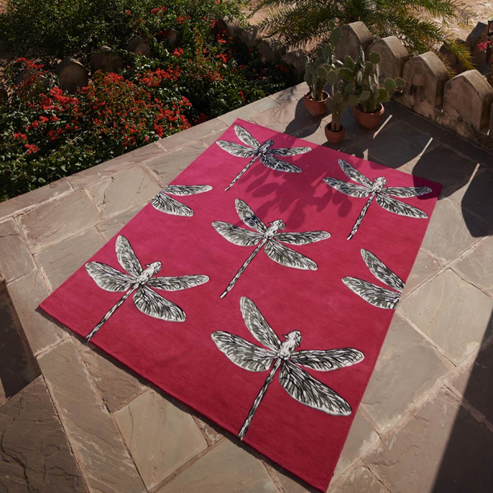Dragonfly Hand Tufted Woollen Rug By Anita Dalmia