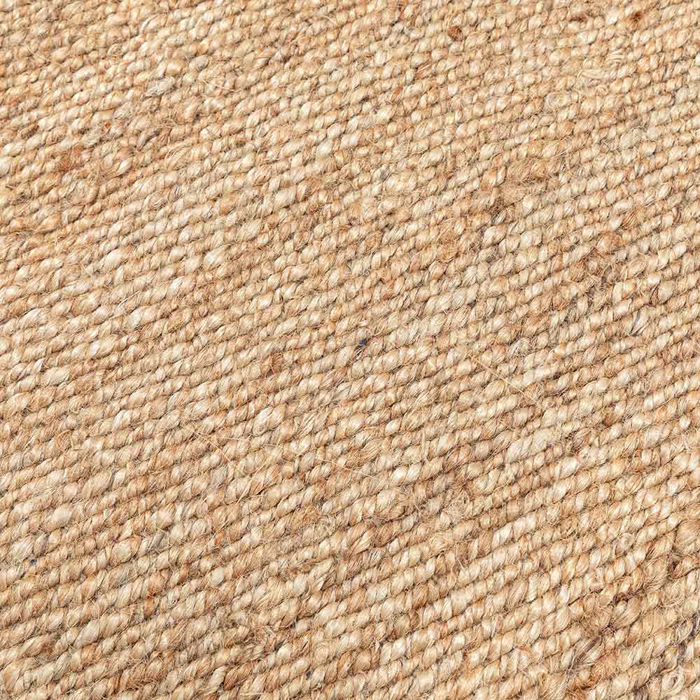 Blue Border Hand Woven Jute, Hemp and Woollen Dhurrie