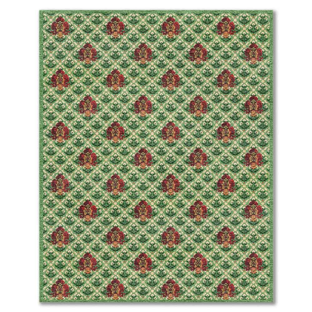 Damask Hand Knotted Woollen and Viscose Rug By Anita Dalmia