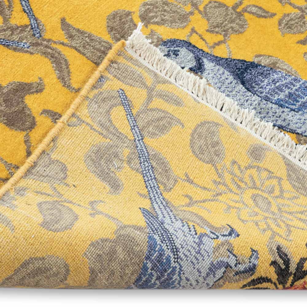 Parrot Hand Knotted Woollen and Viscose Rug By Anita Dalmia