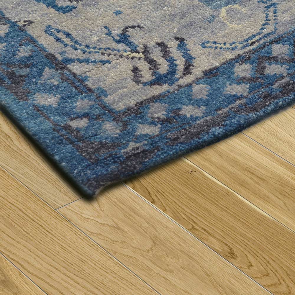 Lapis Hand Knotted Woollen and Viscose Rug