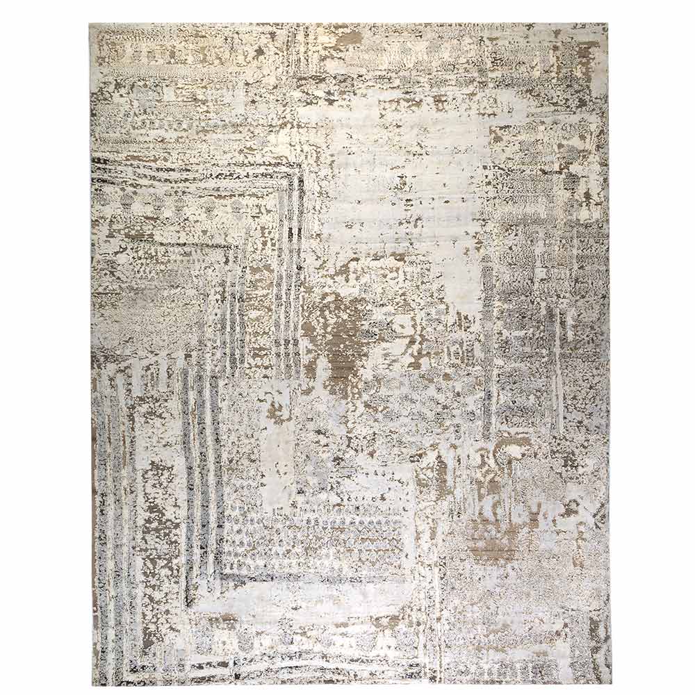 Chanderi Hand Knotted Woollen And Silk Rug By Abraham & Thakore
