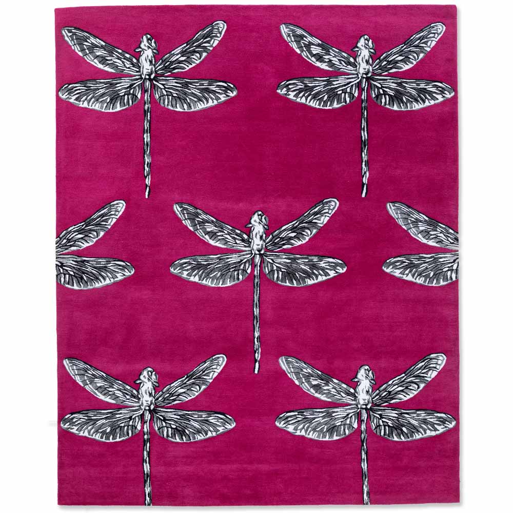 Dragonfly Hand Tufted Woollen Rug By Anita Dalmia
