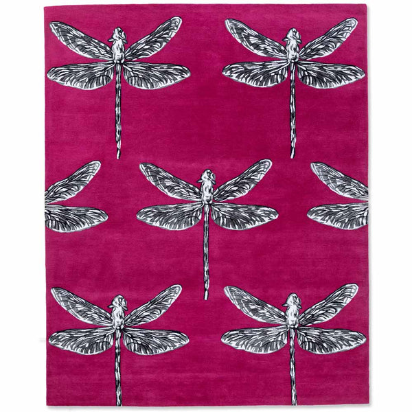 Dragonfly  Hand Tufted Woollen Rug By Anita Dalmia