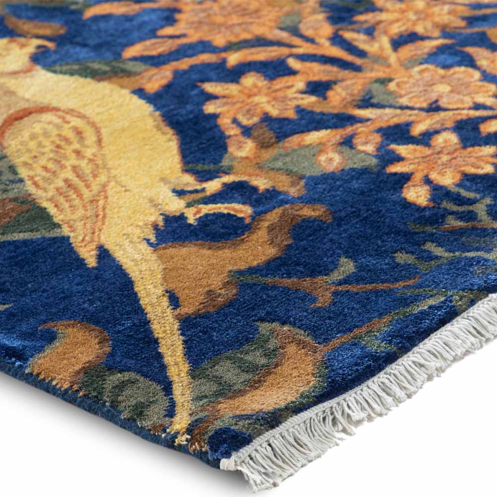 Botanical Hand Knotted Woollen and Viscose Rug By Anita Dalmia