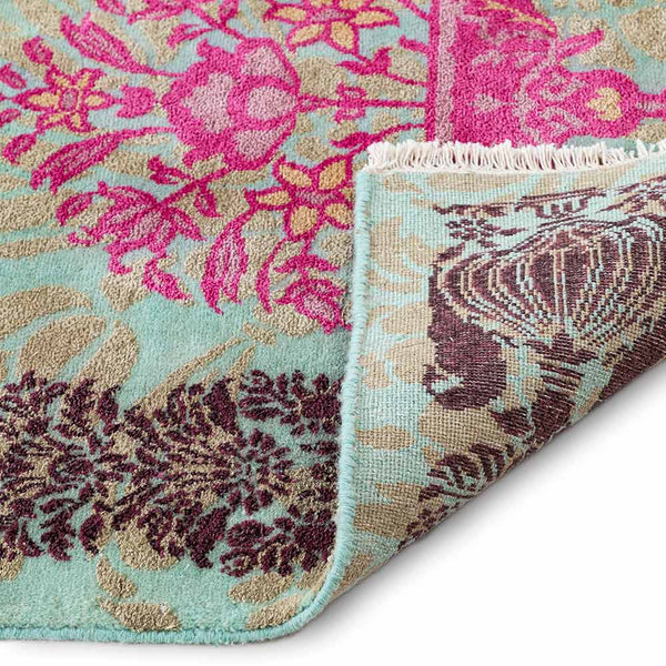 Runnner Hand Knotted Woollen and Silk Rug By Anita Dalmia