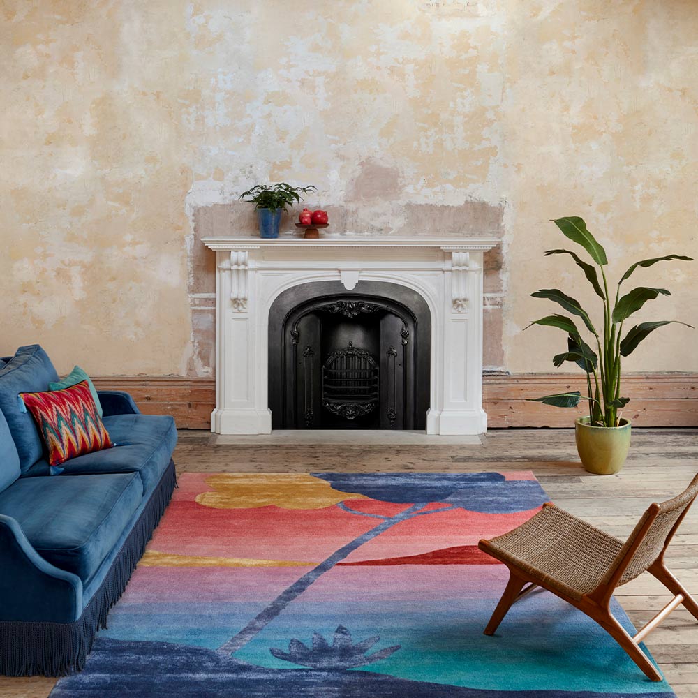 Sunset-M Hand Tufted Woollen and VIscose Rug By Matthew Williamson