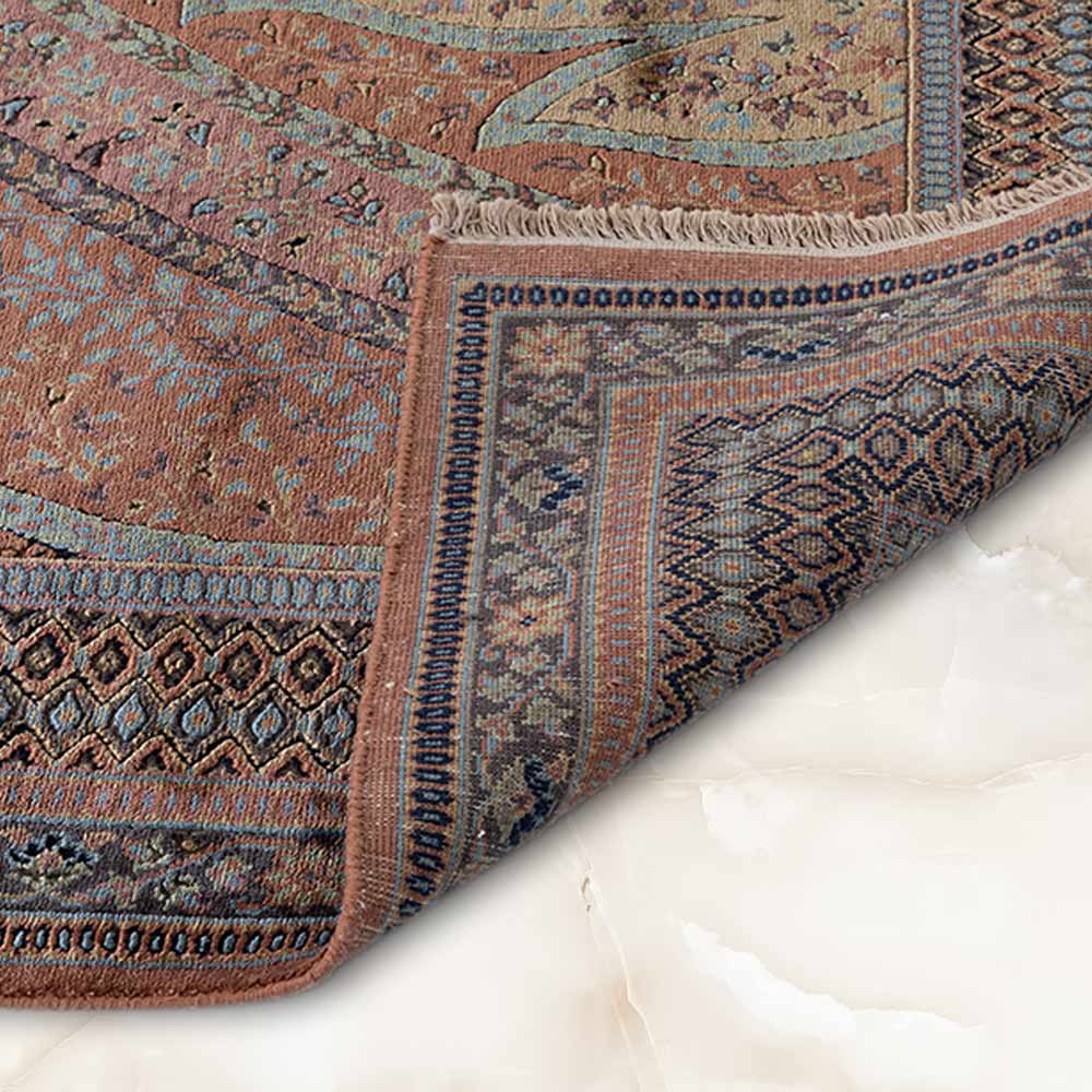 Tabeer Red Hand Knotted Silk and Woollen Rug By JJ Valaya