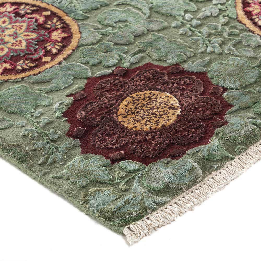 Capre Hand Knotted Woollen and Viscose Rug By Anita Dalmia