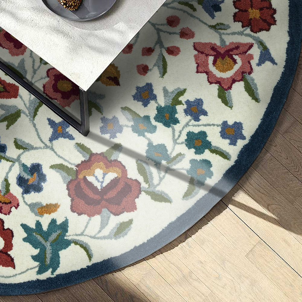 Warwick Hand Tufted Woollen Round Rug Obeetee Carpets India