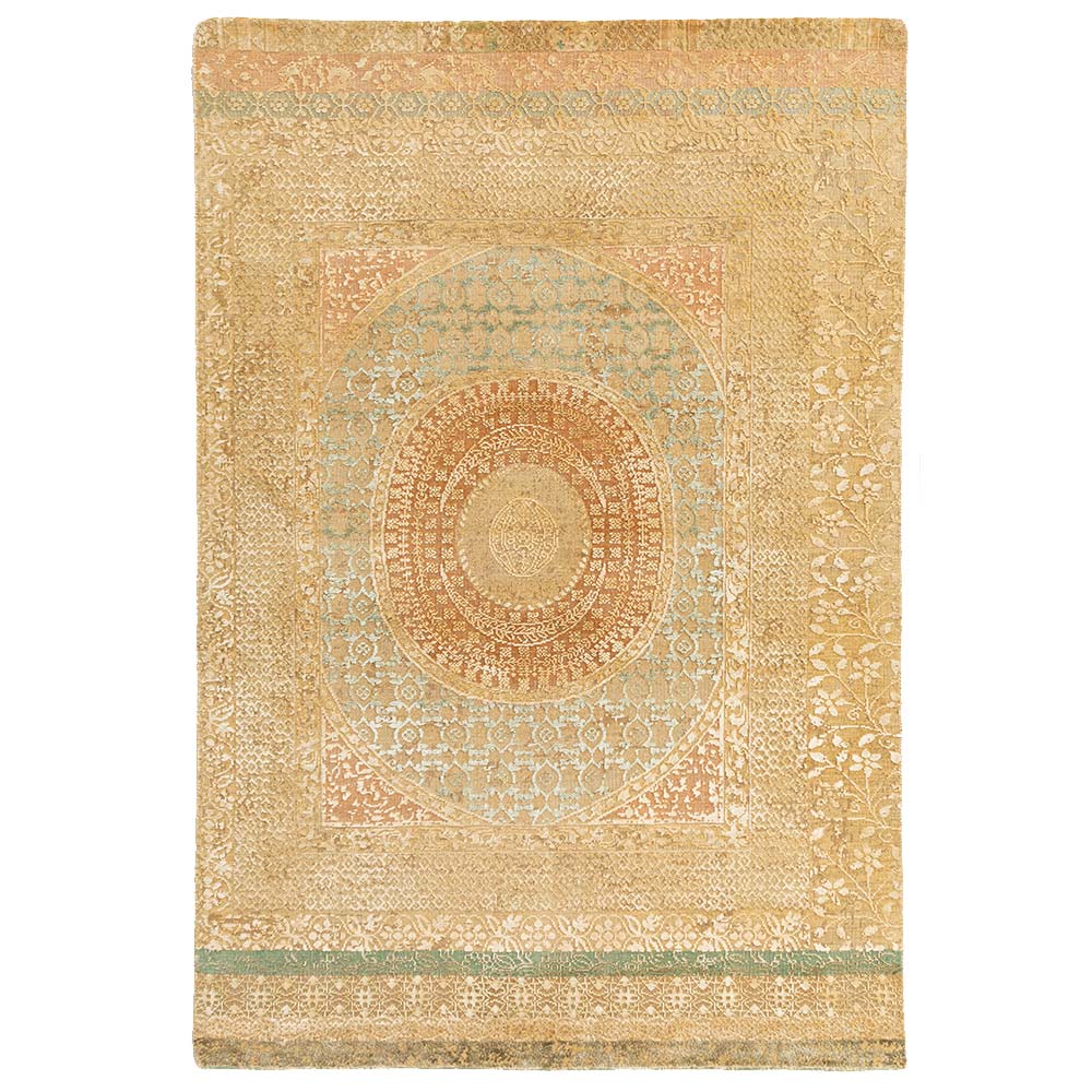 Charbagh Hand Knotted Woolen and Silk Rug