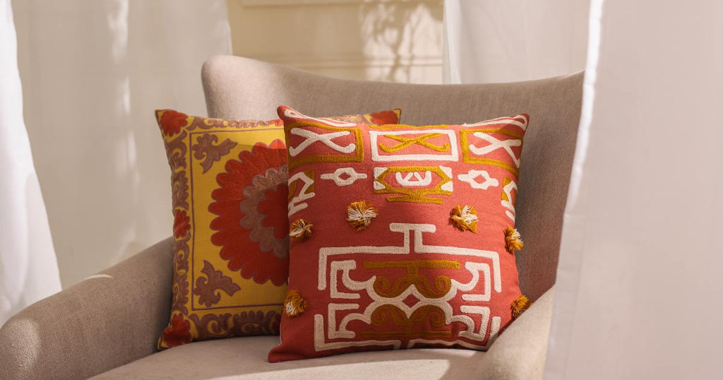 Bright coloured cushions top