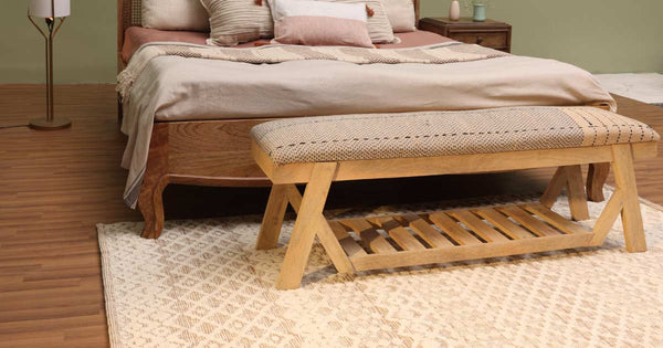 Different ways to place rugs in bedroom
