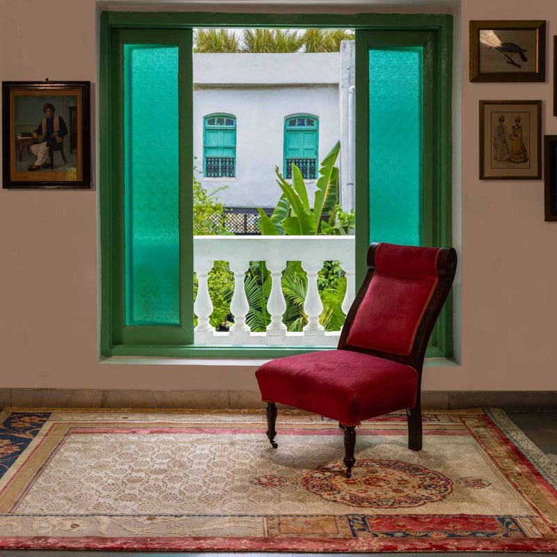 Brocade Garden Hand Knotted Woollen and Silk Rug By Tarun Tahiliani
