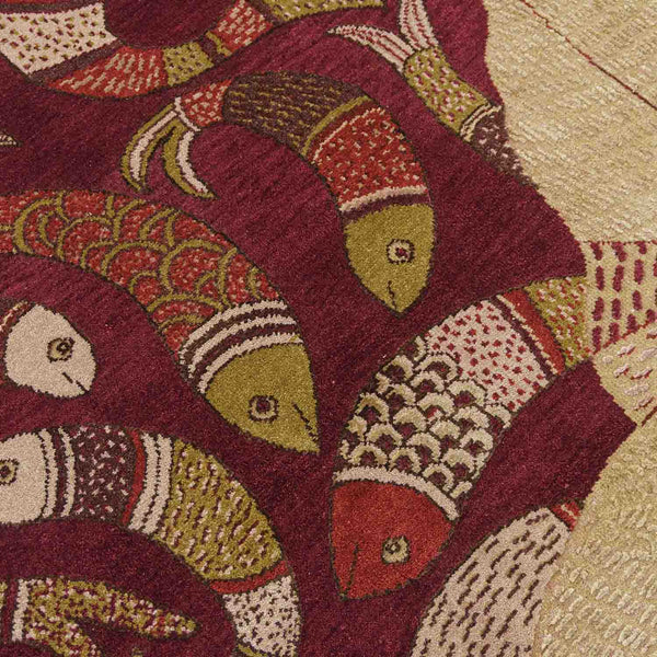 Matsya Tat Hand Knotted Woollen And Viscose Rug
