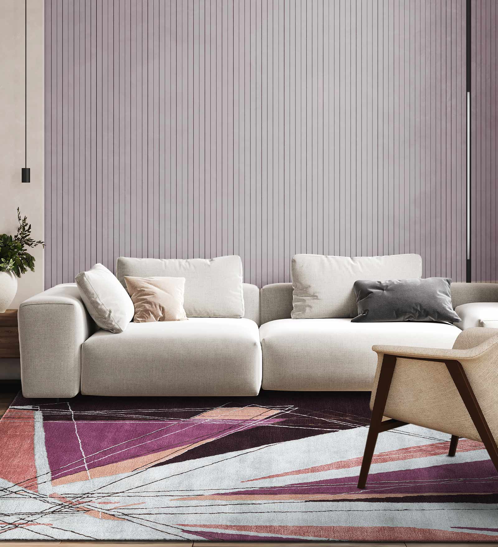 Psychedelic Fragments Hand Tufted Woollen And Viscose Rug By Shripal Munshi