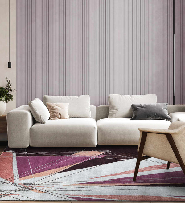 Psychedelic Fragments Hand Tufted Woollen And Viscose Rug By Shripal Munshi