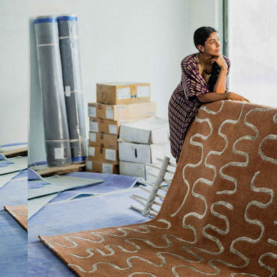 Roux Hand Tufted Woollen And Viscose Rug