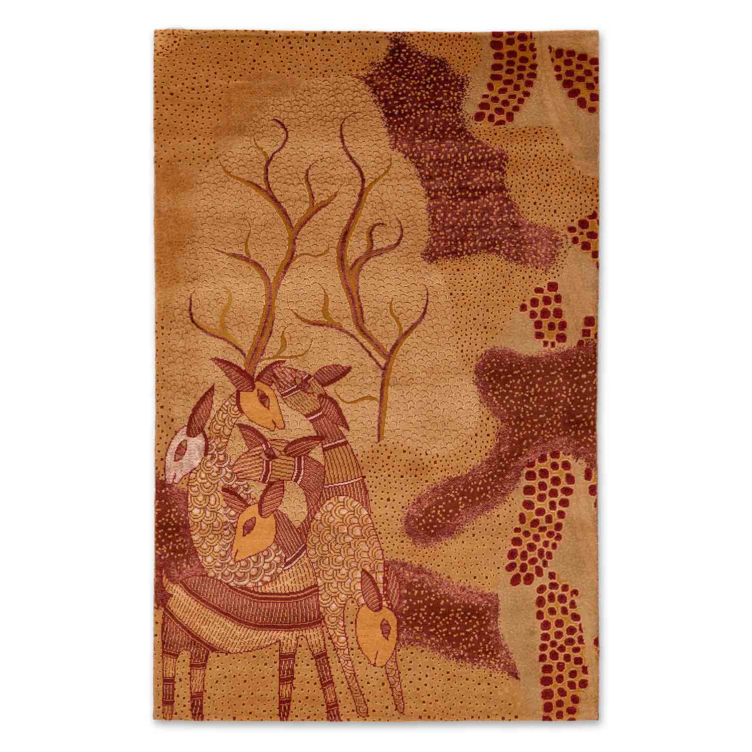 Mrigya Hand Knotted Woollen And Viscose Rug