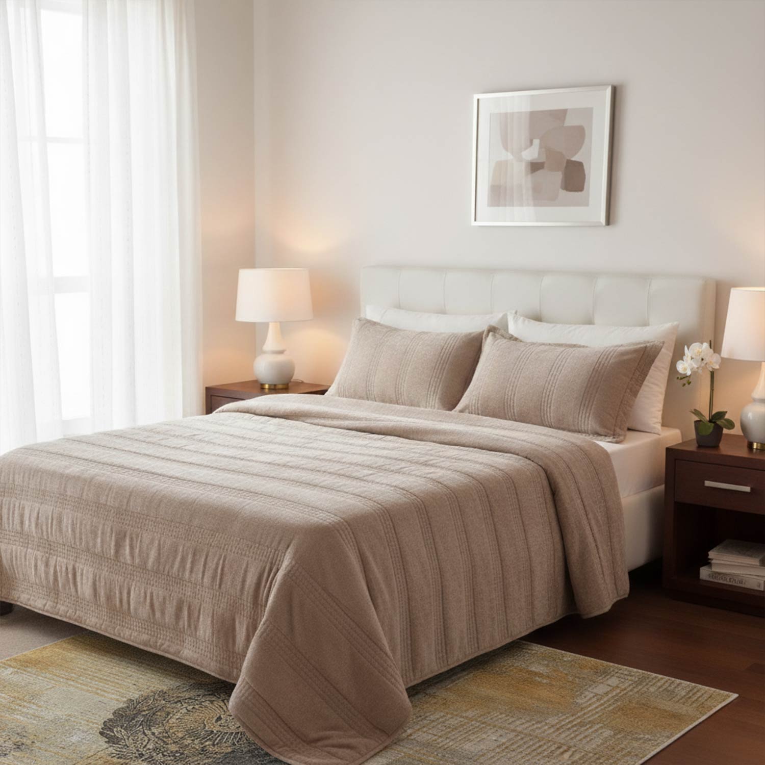 Elaris Chennile Handquilted Bedcover Set