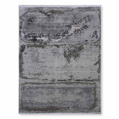 Monochorme Hand Knotted Wool And Viscose Rug