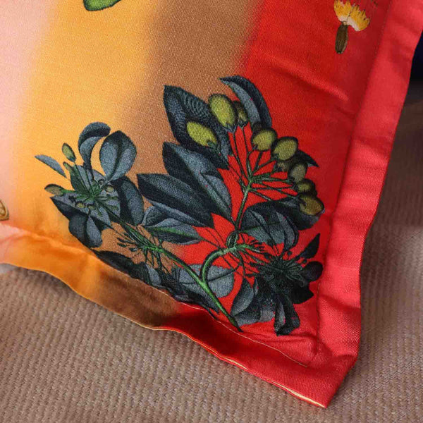 Blosom Digital Printed Woollen And Silk Cushion By Mariella Ienna