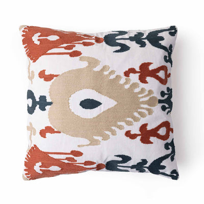 Tempest Embroidered Cotton Cushion Cover