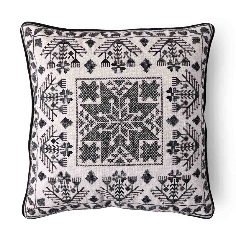 Sara Embroidered Dori Piping Cushion Cover