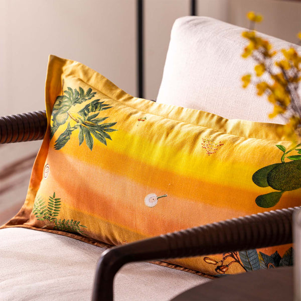 Oria Digital Printed Woollen And Silk Lumbar Cushion By Mariella Ienna