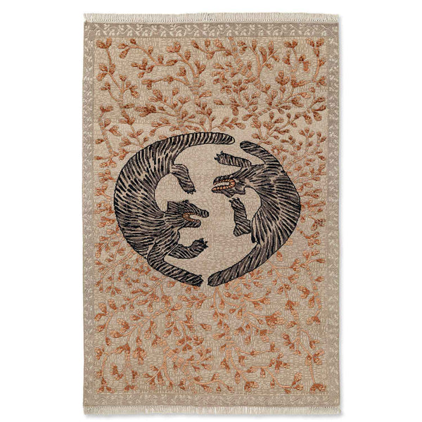 Vyaghra Hand Knotted Woollen And Viscose Rug