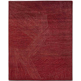 Matt-maroon Hand Knotted Woollen and Cotton Rug By Abraham & Thakore