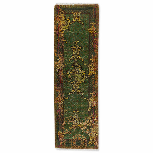 Citrine lattice Hand Knotted Woollen And Viscose Runner Rug By Smitha Zachariah