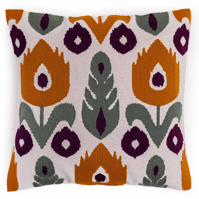 Sunflower Embroidered Cushion Cover