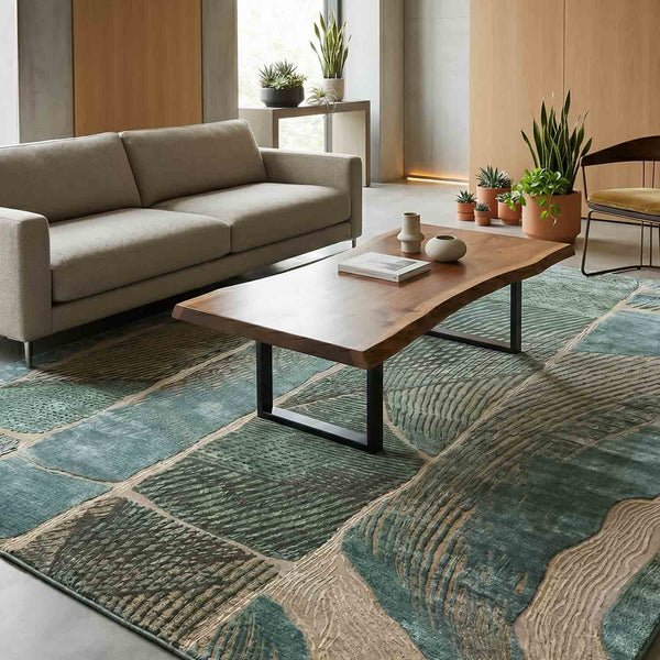 Vena Tera Hand Knotted Woollen And Viscose Rug
