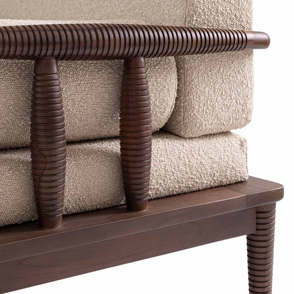 Woodsdown Teak Single Seater Sofa with Wooden Piers