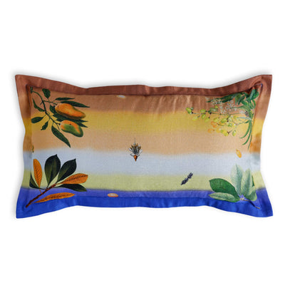 Solice Digital Printed Woollen And Silk Lumbar Cushion By Mariella Ienna
