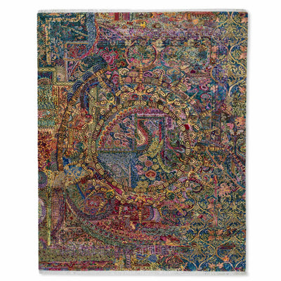 Crown Jewel Hand Knotted Woollen And Viscose Rug By Smitha Zachariah