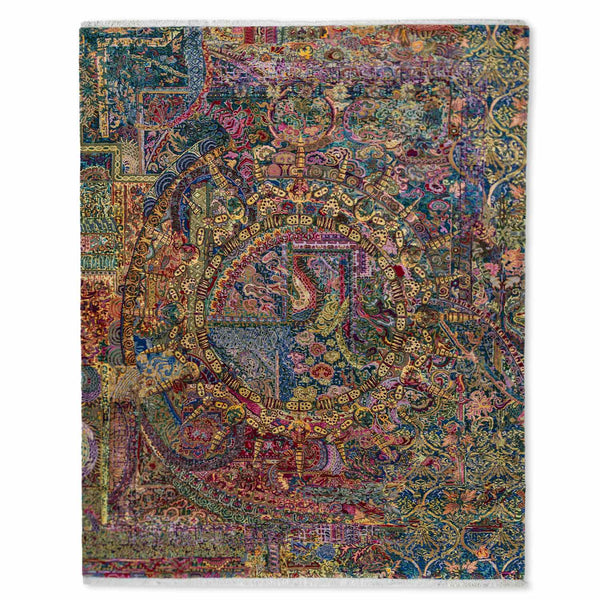 Crown Jewel Hand Knotted Woollen And Viscose Rug By Smitha Zachariah