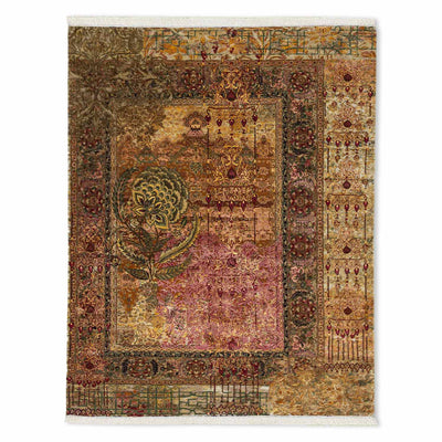 Citrine light Hand Knotted Woollen And Viscose Rug By Smitha Zachariah