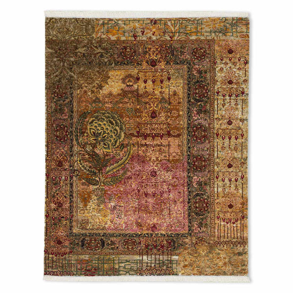 Citrine light Hand Knotted Woollen And Viscose Rug By Smitha Zachariah