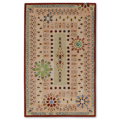 Rosette Mosaic Hand Tufted Woollen And Viscose Rug By Varun Rana