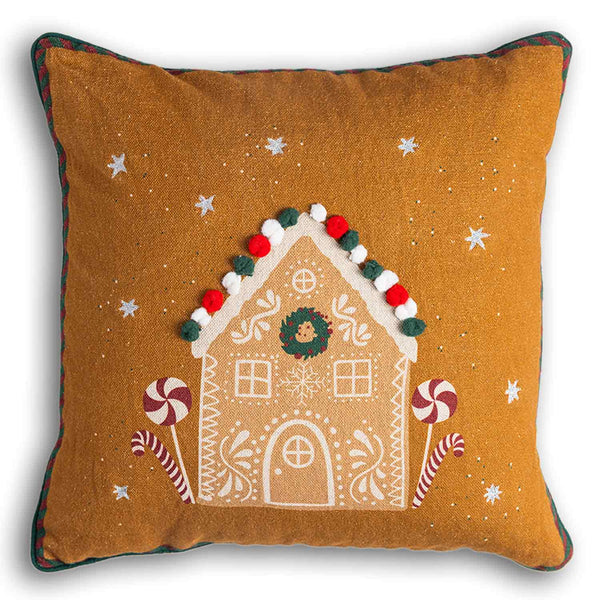 Gingerbread Gingerbread Digital Printed Cotton Linen Cushion Cover