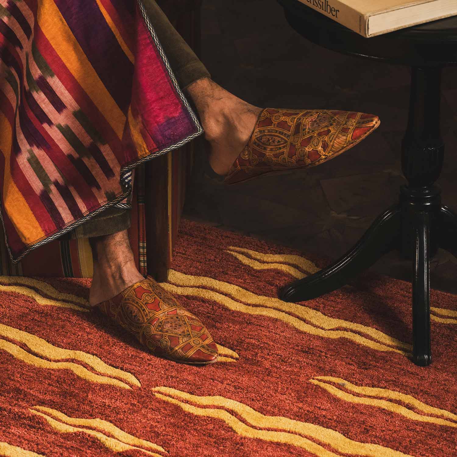 Tessellate- Rust Hand Tufted Woolen Rug By Eeshaan Kashyap