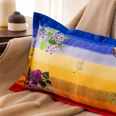 Shore Digital Printed Woollen And Silk Lumbar Cushion By Mariella Ienna