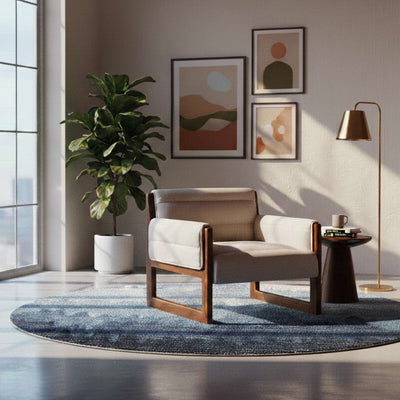 Loose Oak Lounge Chair - White