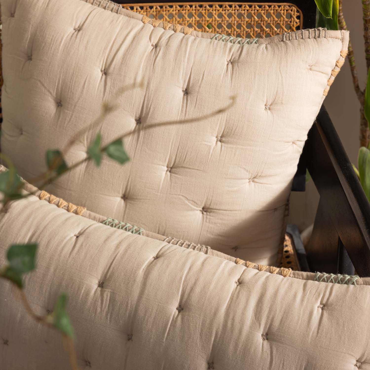 Cotton Hand embroidered Aeris Lumbar Cushion Cover